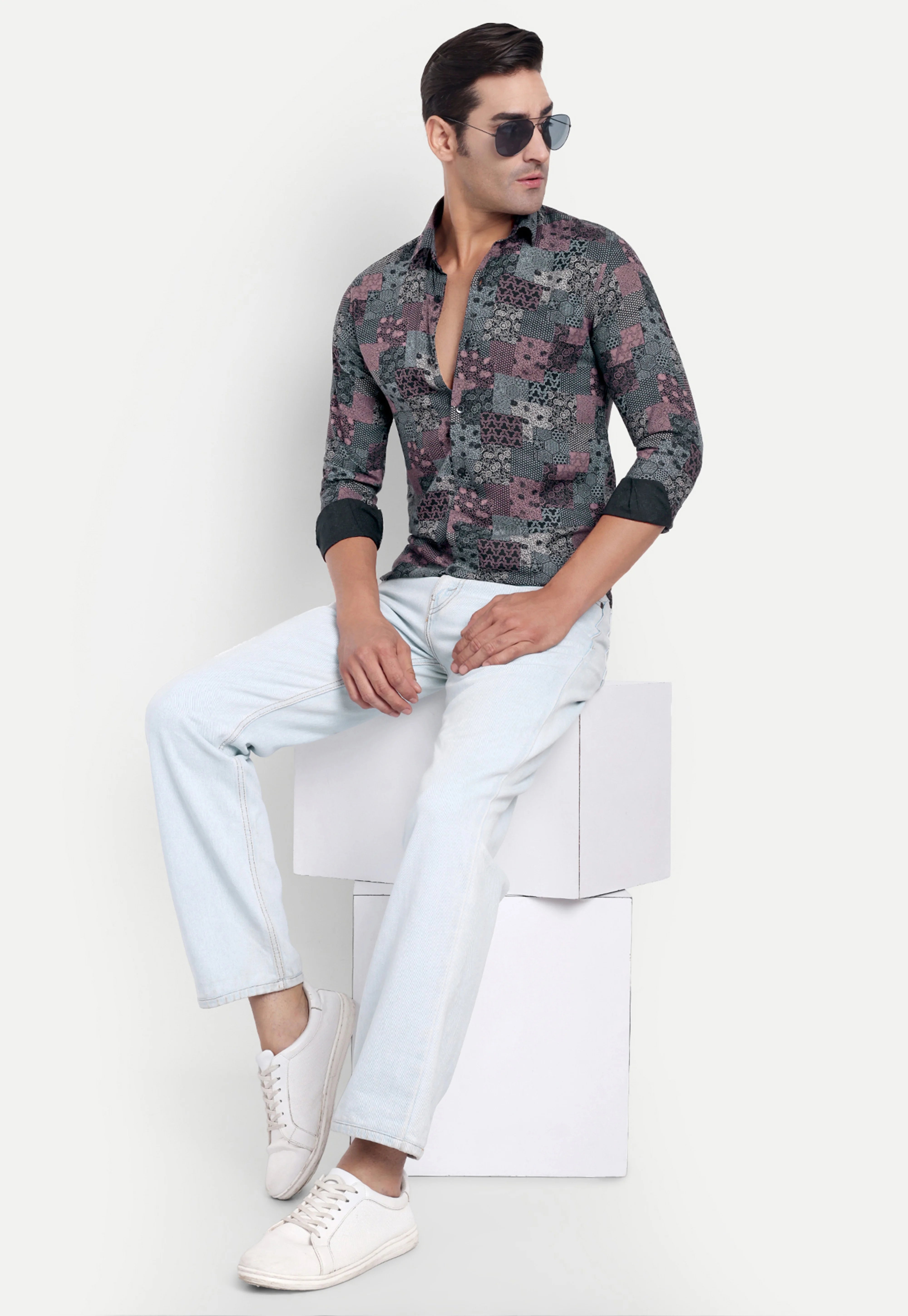 Charcoal Clash Full Sleeve Shirt